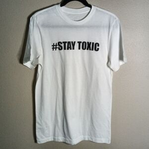 Boujie & Co Boutique Toxic Tee White Graphic Print Size S